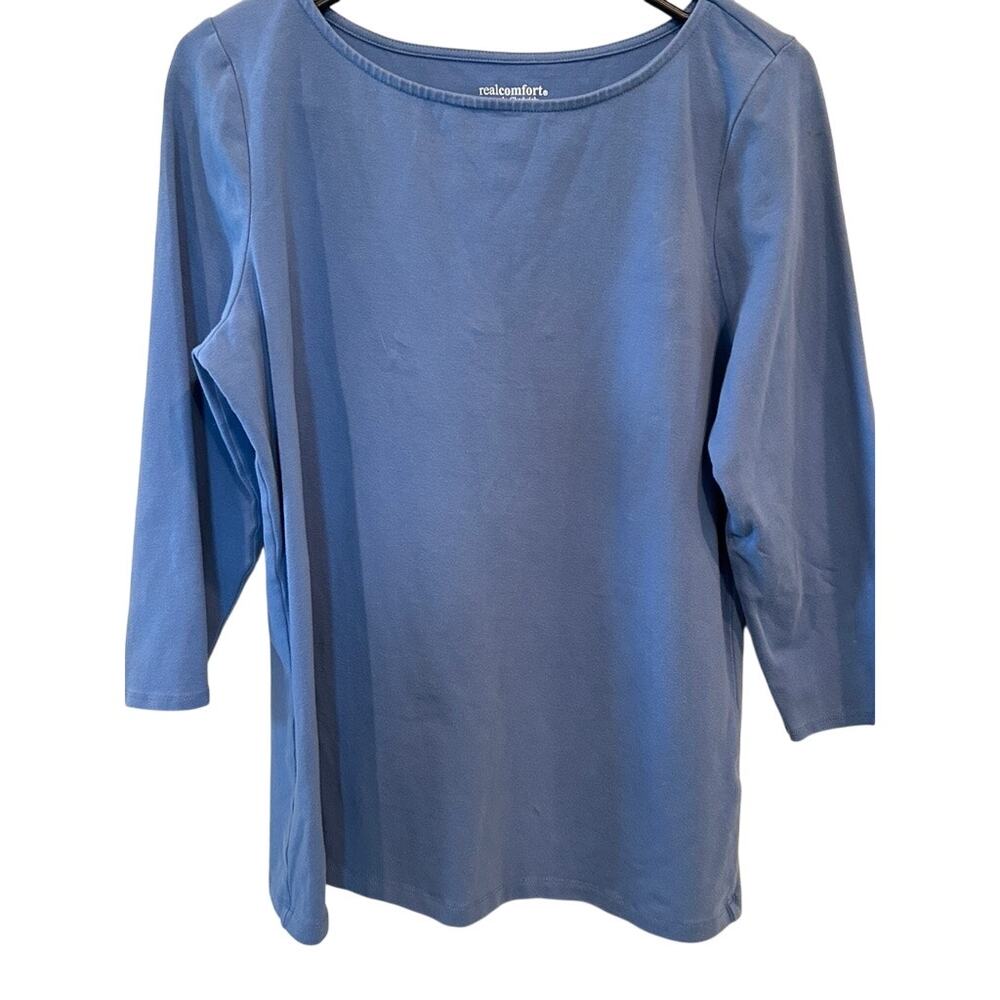 Chadwick’s of Boston RealComfort Blue 3/4 Sleeve Top - Size L - GUC